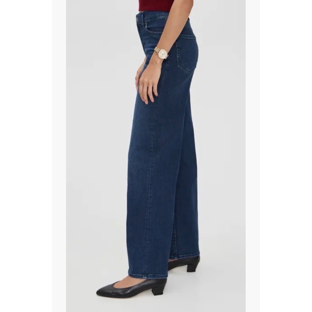 FRAME Le Slim Palazzo Jeans Trick Wash High Rise Wide Leg Denim Size 32 - Picture 2 of 15